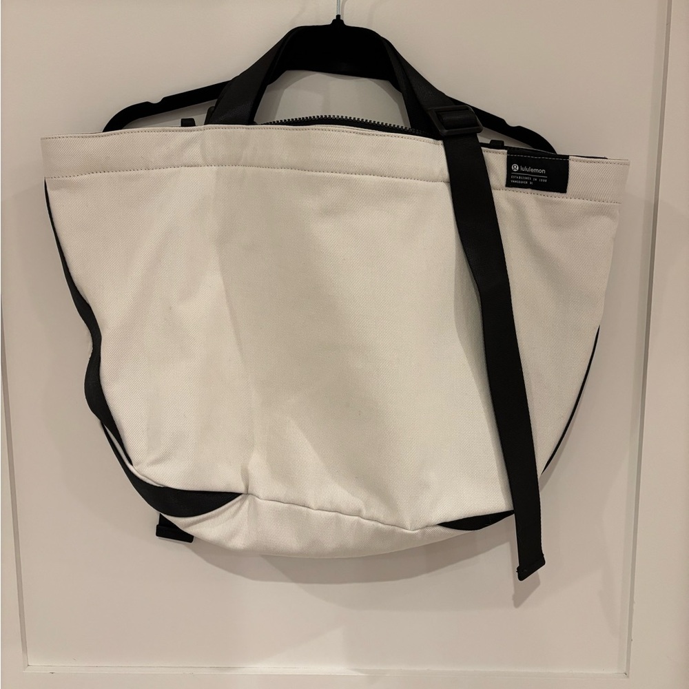 lululemon athletica White and Black Tote Bag